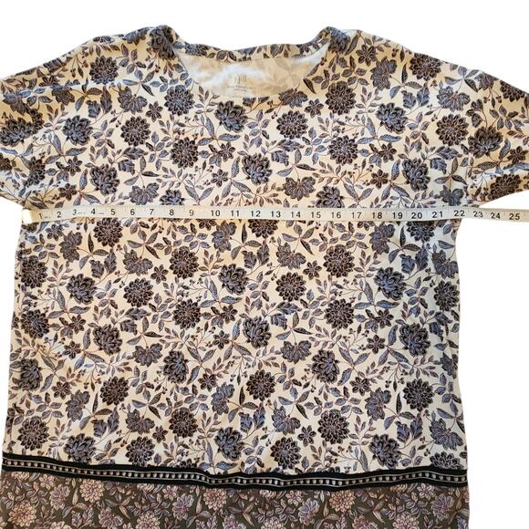J. Jill Simply Supima Crew Neck Tunic Top size medium Floral, long sleeve - Picture 5 of 8